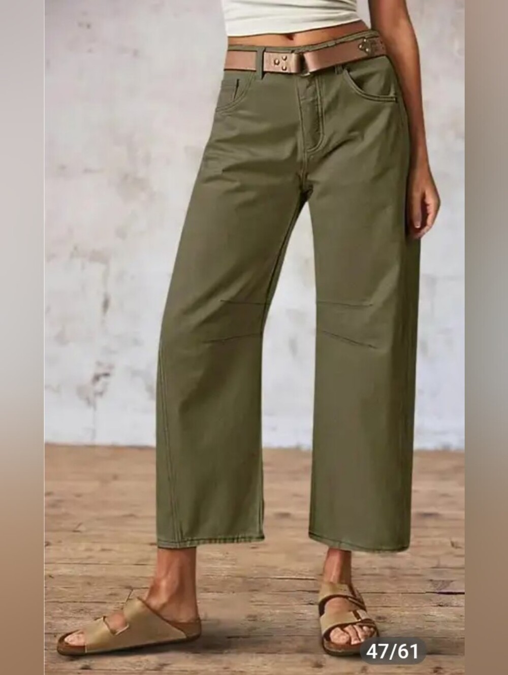 Flamingals Stitch Detail Straight Leg Crop Pants NWT Women's NWT Large